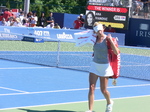 Olga Govortsova (BLR) has lost the match and is leaving the Court 12 August 2015 Rogers Cup in Toronto