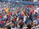 Romanian supporters of Simona Halep on the Stadium waving the flags 14 August 2015 Rogers Cup Toronto.