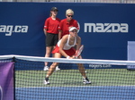 Sabine Lisicki receiving serve from Belinda Benci on Grandstand Court 13 August 2015 Rogers Cup Toronto