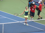 Simona Halep won her quarter-final match against Agnieszka Radwanska on  Centre Court 14 August 2015 Rogers Cup Toronto