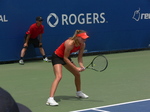 Ursula Radwanska (POL) playing A. Sasnovich (BLR) on Court 5 Rogers Cup qualifying matches 8 August 2015 Toronto.   