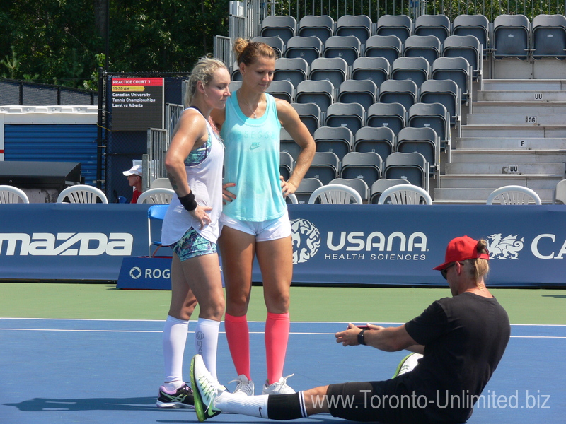 More video taping of Safarova and Mattek Sands by Rob Steckley 16 August 2015 Rogers Cup Toronto!