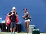 David Witt a coach of Venus Williams with her on practice court 13 August 2015 Rogers Cup Toronto 
