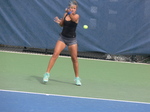 Eugenie Bouchard on practice court during Rogers Cup 2015 Toronto
