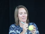 Justine Henin formerly know as Henin-Hardenne a top ranked tennis player from Belgium is signing autographs 15 August 2015 Rogers Cup in Toronto