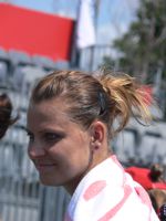 Lucie Safarova during her practice before Rogers Cup 2015 doubles final 16 August 2015 Toronto