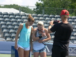 Rob Steckley shooting a video of Safarova and Mattek-Sands 16 August 2015 Rogers Cup Toronto!