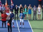 Novak Djokovic, Kei Nishikori and Ken Crosina during Rogers Cup 2016 Closing Ceremony