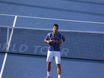Excited Novak Djokovic has just won the singles final on Centre Court 31 July 2016 Rogers Cup in Toronto