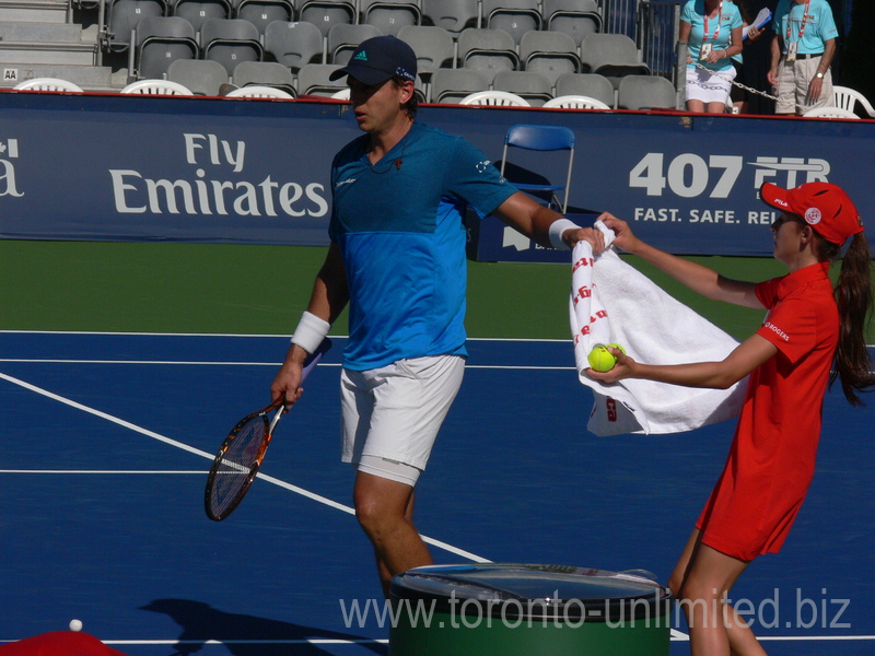 (Q) Alejandro Gonzales (COL) playing on Grandstand with Bernard Tomic (AUS) 25 July 2016 Rogers Cup Toronto 