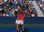 Lucas Poille (FRA) and Dominic Thiem (AUT) on Court 1 during doubles match with Grigor Dimitrov (BUL) and Stan Wawrinka (SUI) 25 July 2016 Rogers Cup Toronto