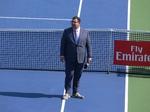 Arash Madani a popular sportscaster  standing on Centre Court 26 July 2016 Rogers Cup in Toronto