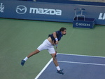 Jeremy Chardy (FRA) serving on Centre Court to Vasek Pospisil (CAN) 26 July 2016 Rogers Cup in Toronto