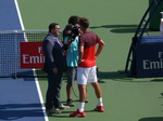 Tomas Berdych (CZE) interviewed by Arash Madani after his win over Borna Coric (CRO) 26 July 2016 Rogers Cup Toronto