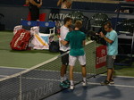 Dimitrov and Shapovalov with handshake after the win by Dimitrov on Centre Court 27 July 2016 Rogers Cup Toronto