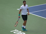 Grigor Dimitrov (BUL) is getting ready to serve on Central Court to Kei Nishikori (JPN) 29 July 2016 Rogers Cup in Toronto