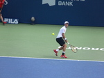 Kei Nishikori (JPN) is preparing to hit the backhand on Central Court 29 July 2016 Rogers Cup Toronto
