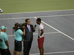 Gael Monfils with an interview by Arash Madani after his win over Milos Raonic 29 July 2016 Rogers Cup Toronto 