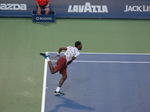 Gael Monfils is serving on Central Court to Novak Djokovic 30 July 2016 Rogers Cup in Toronto