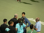The semifinal winner Novak Djokovic in an interview with Brad Gilbert 30 July 2016 Rogers Cup in Toronto