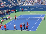 O Canada National Anthem being sung on Centre Court with opening for singles and doubles finals!