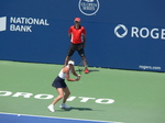 Caroline Wozniacki playing backhand in singles final Centre Court 13 August 2017 Toronto!