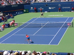 Elina Svitolina serving to Caroline Wozniacki in singles finals 13 August 2017 Rogers Cup Toronto!