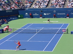 Elina Svitolina playing backhand  to Caroline Wozniacki in singles final Rogers Cup 2017 Toronto!