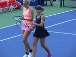 Kveta Peschke and Anna-Lena Groenefeld on Centre Court in Doubles Final Rogers Cup 2017 Toronto!