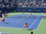 Rogers Cup 2017 Toronto Kveta Peschke serving to Ekaterina Makarova in doubles final 13 August 2017 .