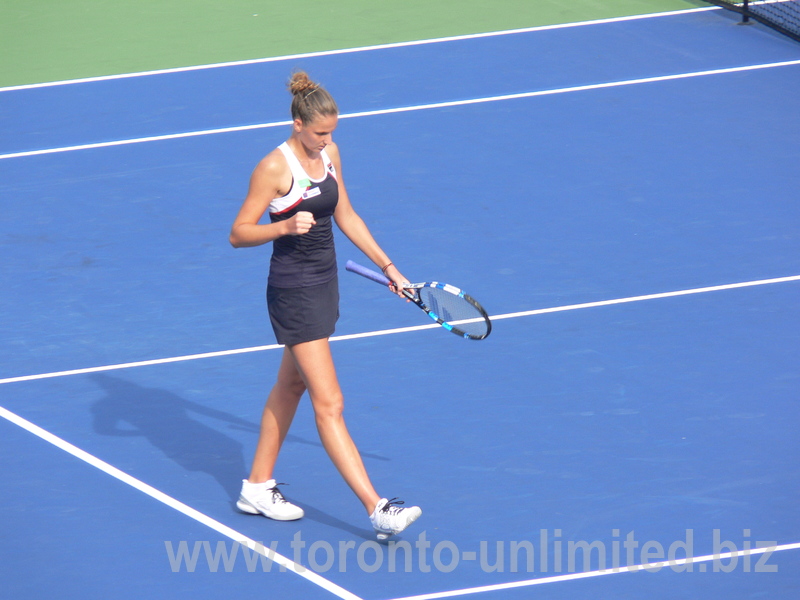 Karolina Pliskova on Centre Court with Wozniacki 11 August 2017 Rogers Cup Toronto!