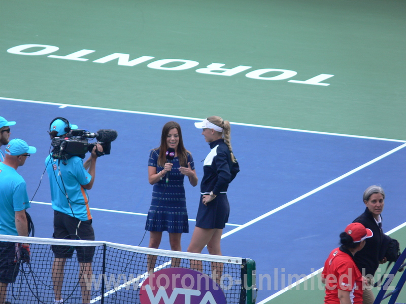 Caroline Wozniacki in postgame interview on Centre Court 11 August 2017 Rogers Cup Toronto!