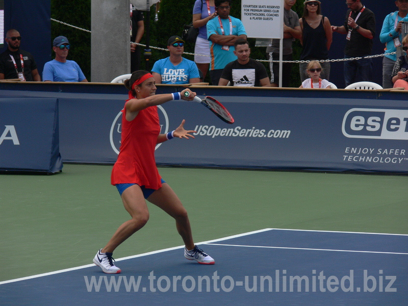 Caroline Garcia playing Simona Halep 11 August 2017 Rogers Cup Toronto.