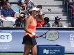 Aleksandra Wozniak (CAN) on Grandstand playing qualifying match against Sorana Cirstea (ROU)!