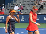 Barbora Strycova and Lucie Safarova in doubles match on Grandstand court 12 August 2017 Roger Cup Toronto!