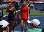 Barbora Strycova and Lucie Safarova have just won the doubles match against Dabrowski and Ostapenko  12 August 2017 Rogers Cup Toronto!
