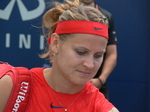 Lucie Safarova on Grandstand after the doubles win 12 August 2017 Rogers Cup Toronto!