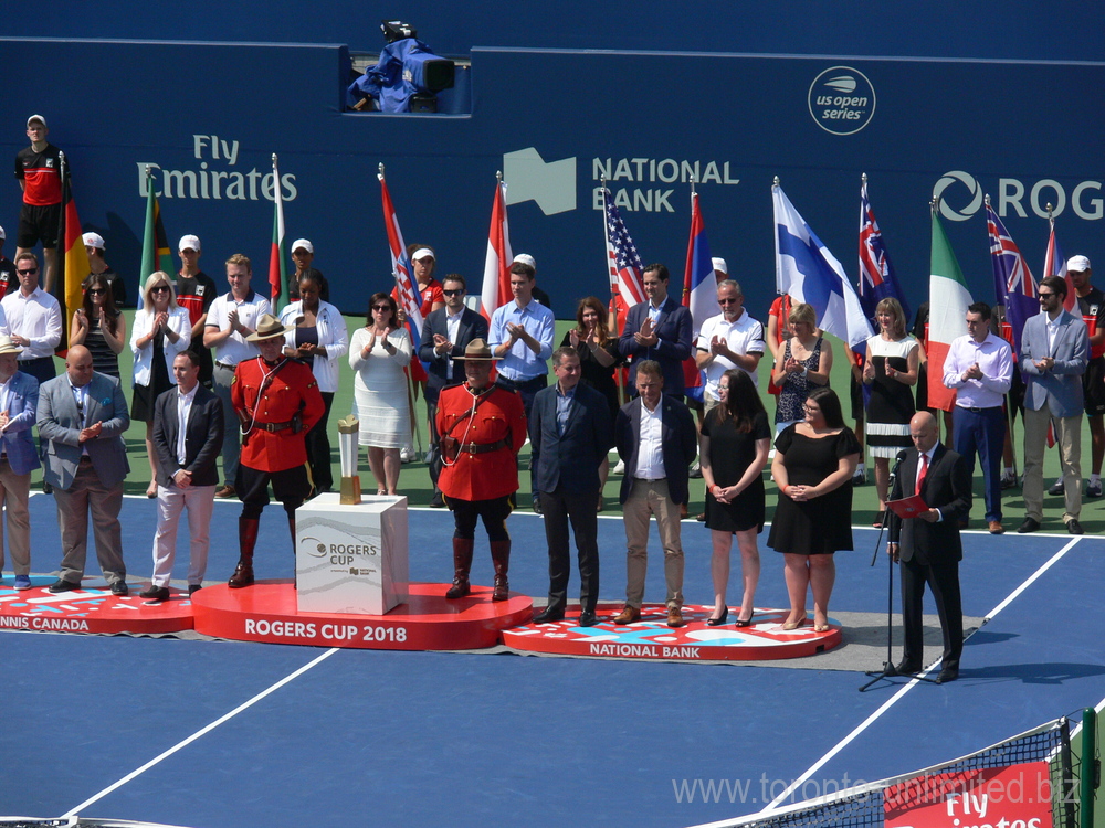 Rogers Cup 2018 Doubles Final - Closing Ceremony. Speech by Ken Crosina.