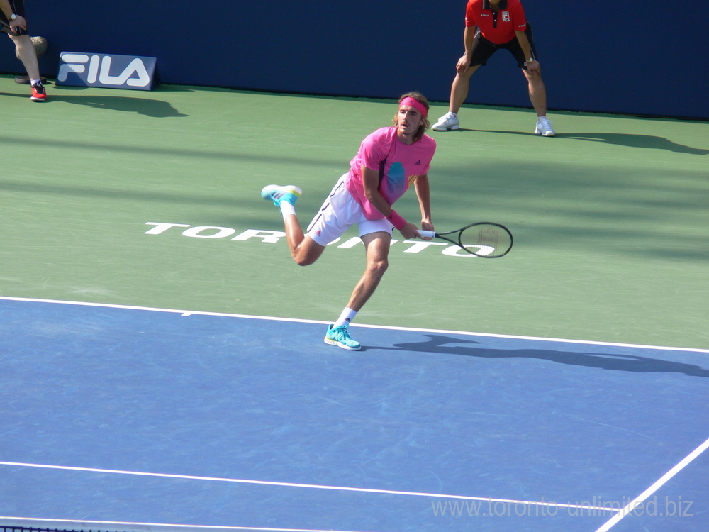 Steafanos Tsitsipas has just served on Centre Court August 12, 2018 Rogers Cup Toronto!