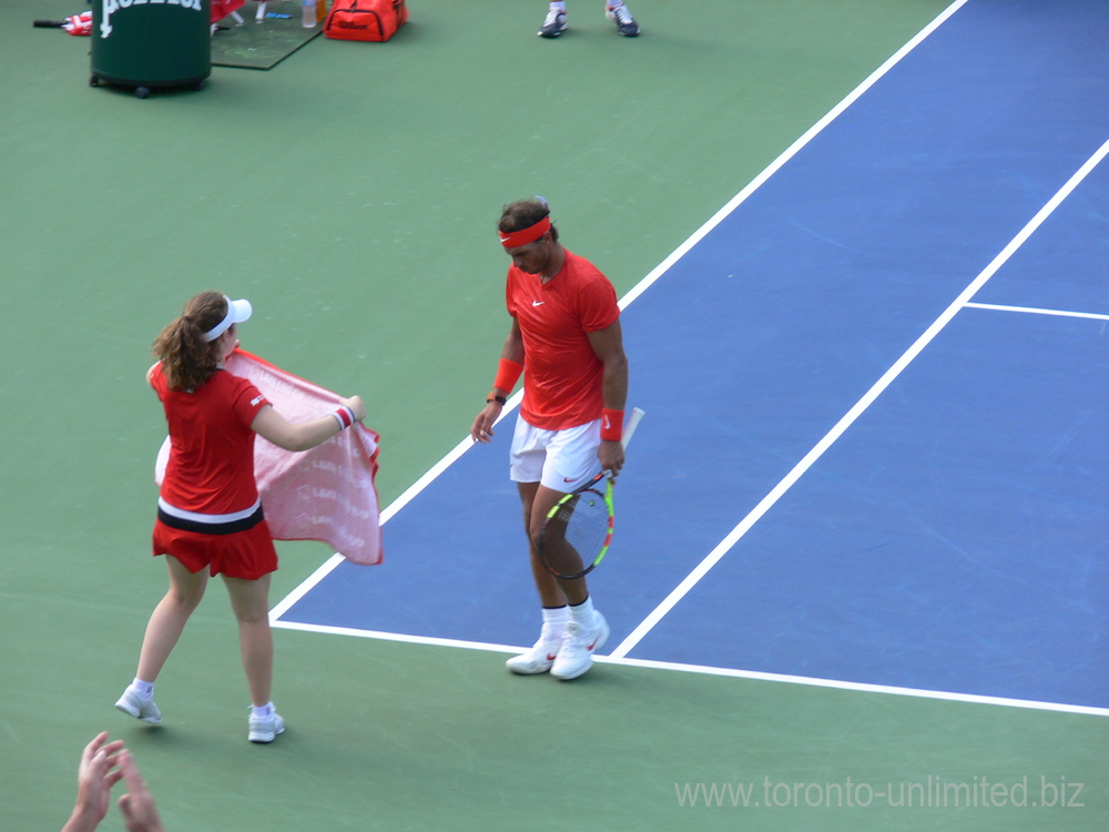 Rafael Nadal on Centre Court in Singles Final Rogers Cup August 12, 2018 Toronto