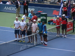 On the court photos for posterity: From the left Henri Kontinen (FIN), John Peers (AUS) and Raven Klaasen (RSA), Michael Venus (NZL) Doubles Final August 12, 2018 Rogers Cup Toronto!