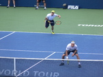 John Peers (AUS) serving in doubles final on Centre Court! Rogers Cup August 12, 2018 Toronto.