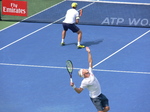 Henri Kontinen (FIN) serving on the Centre Court in Doubles Final August 12, 2018 Rogers Cup Toronto!