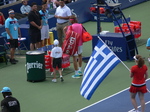 Stefanos Tsitsipas, Greek Flag on Centre Court before the Final August 12, 2018 Rogers Cup Toronto!
