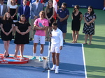 Champion Rafael Nadal talking during Closing Ceremony August 12, 2018 Rogers Cup Toronto