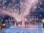 Confetti blow out to celebrate successful completion of Rogers Cup 2018 Toronto
