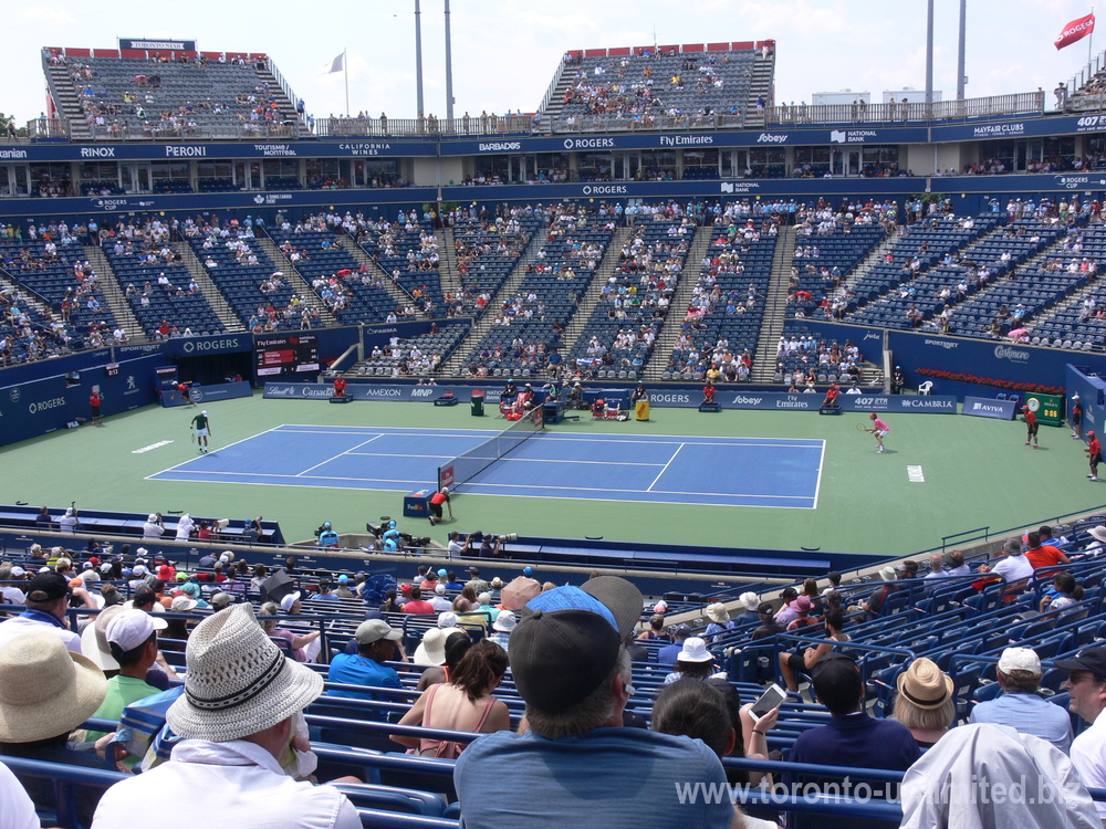 Novak Djokovic to serve to Stefanos Tsitsipas on the Centre Court August 9, 2018 Rogers Cup Toronto!