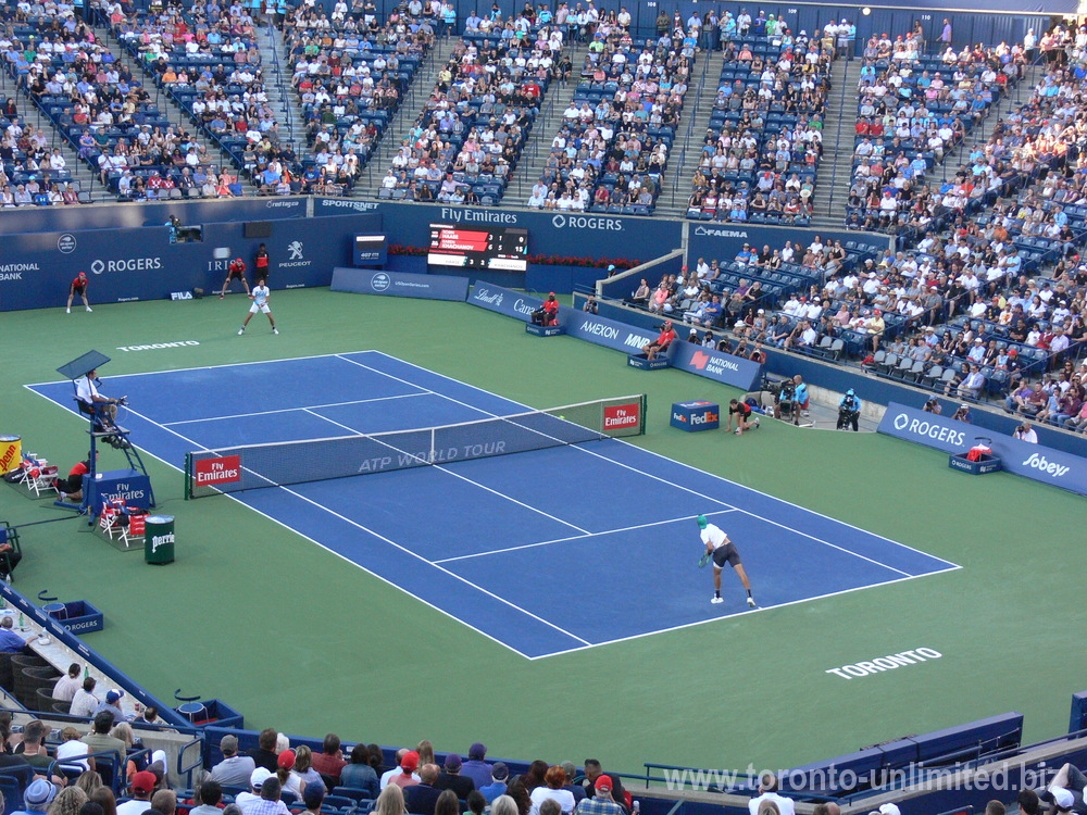 Robin Haase and Karen Khachanov on the Centre Court August 10, 2018 Rogers Cup Toronto 