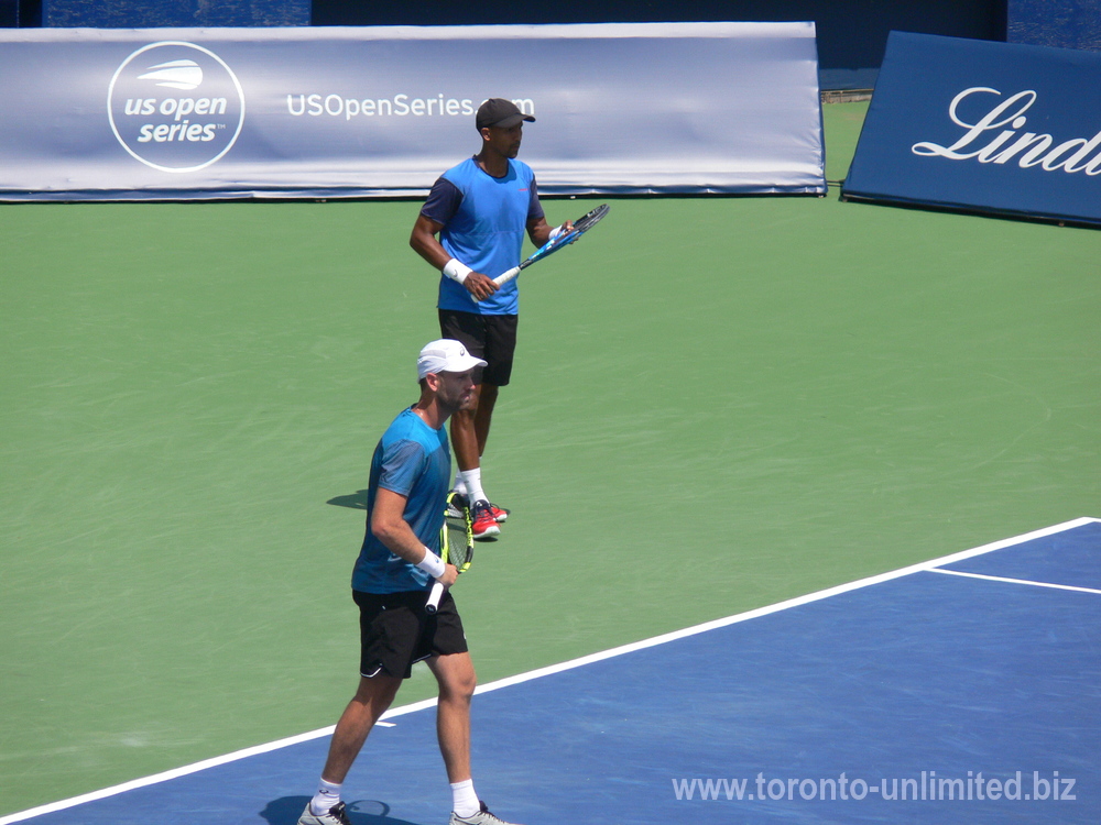 Raven Klaasan (RSA) and Michael Venus (NZL) in doubles match with Oliver Marach (AUT) Mate Pavic (CRO)  on the Centre Court August 11, 2018 Rogers Cup Toronto!