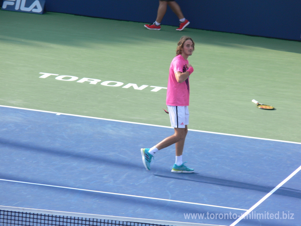 Stefanos Tsitsipas after his win over Anderson. August 11, 2018 Rogers Cup in Toronto.